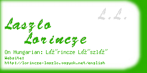 laszlo lorincze business card